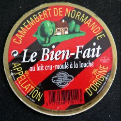 Dessus de boite de fromage Camembert Le Bien Fait