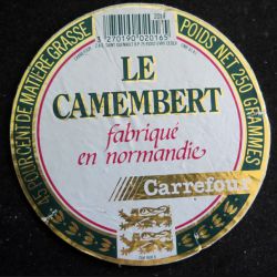 Dessus de boite de fromage Camembert