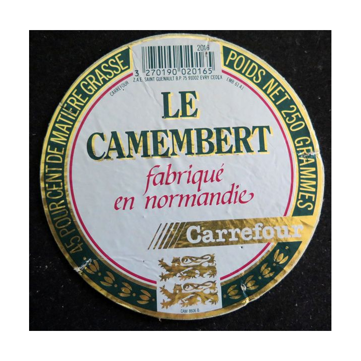 Dessus de boite de fromage Camembert