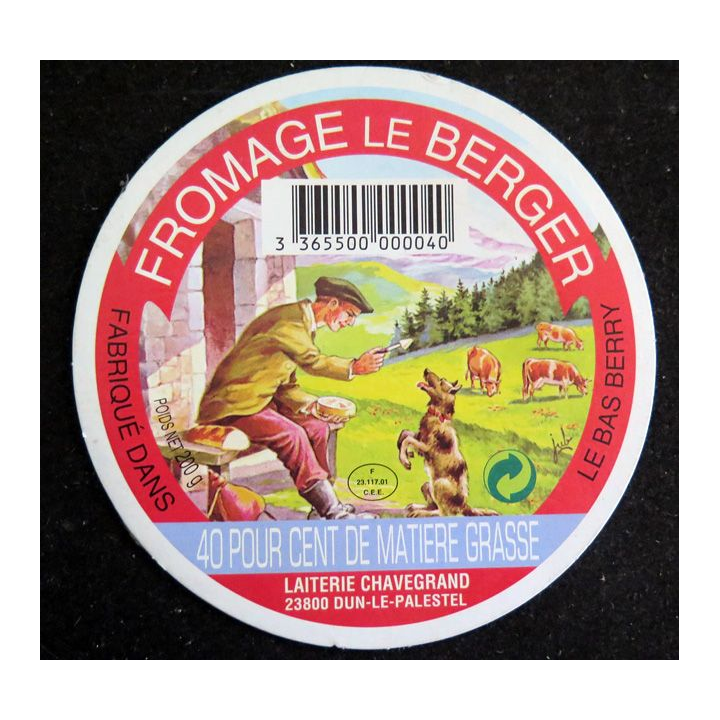 Dessus de boite de fromage Le Berger