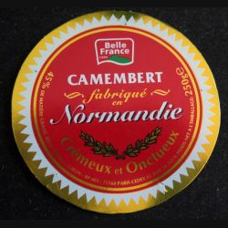 Dessus de boite de fromage Camembert
