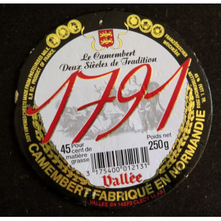 Dessus de boite de fromage Camembert