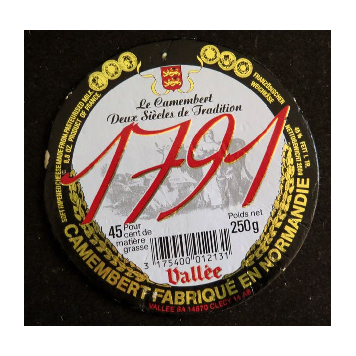 Dessus de boite de fromage Camembert