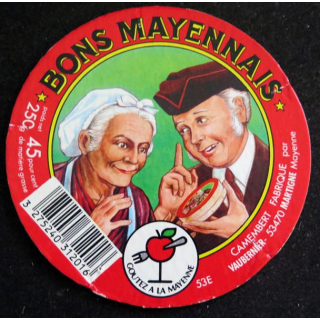 Dessus de boite de fromage Camembert Bons Mayennais