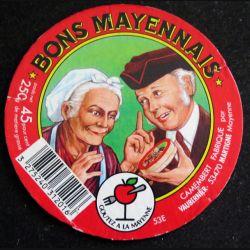 Dessus de boite de fromage Camembert Bons Mayennais