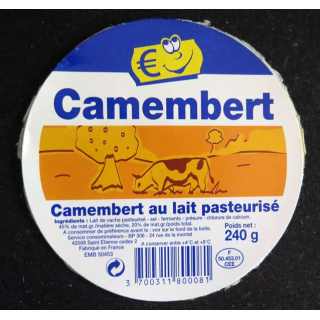 Dessus de boite de fromage Camembert