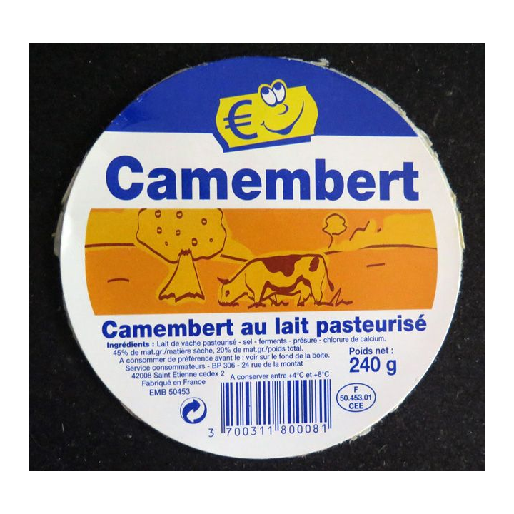 Dessus de boite de fromage Camembert