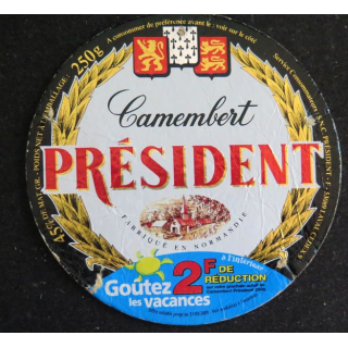 Dessus de boite de fromage Camembert Président