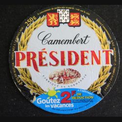 Dessus de boite de fromage Camembert Président