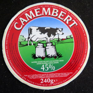 Dessus de boite de fromage Camembert