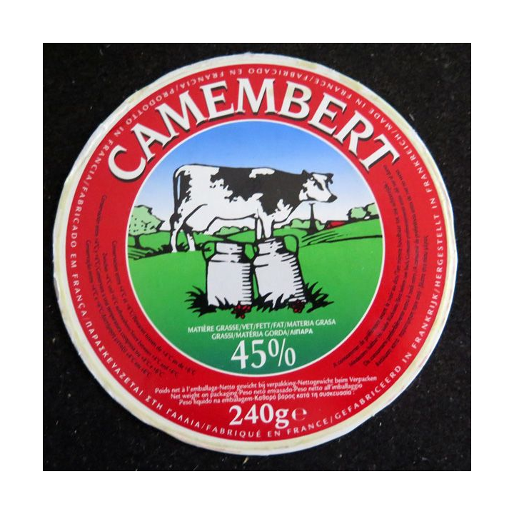 Dessus de boite de fromage Camembert