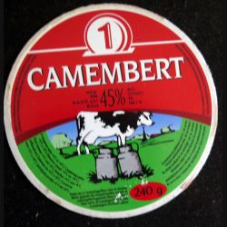 Dessus de boite de fromage Camembert