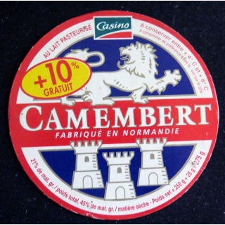 Dessus de boite de fromage Camembert