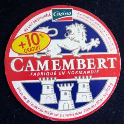 Dessus de boite de fromage Camembert