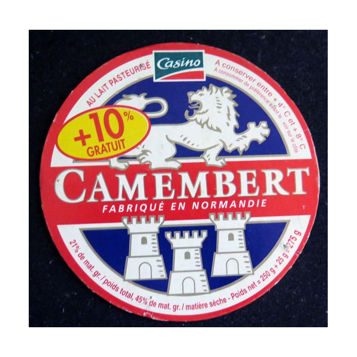 Dessus de boite de fromage Camembert