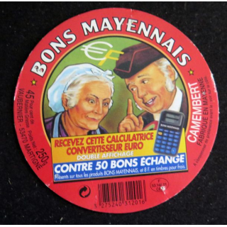 Dessus de boite de fromage Camembert Bons Mayennais