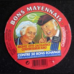 Dessus de boite de fromage Camembert Bons Mayennais