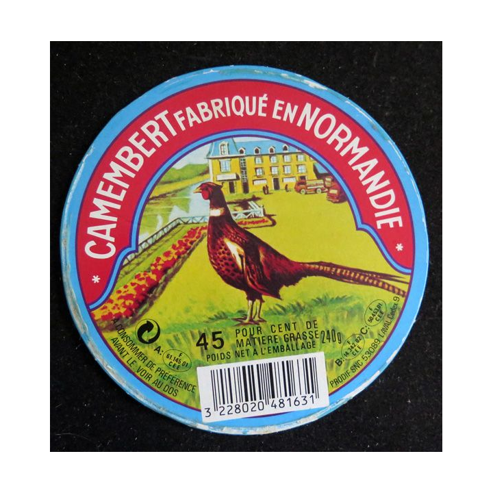 Dessus de boite de fromage Camembert