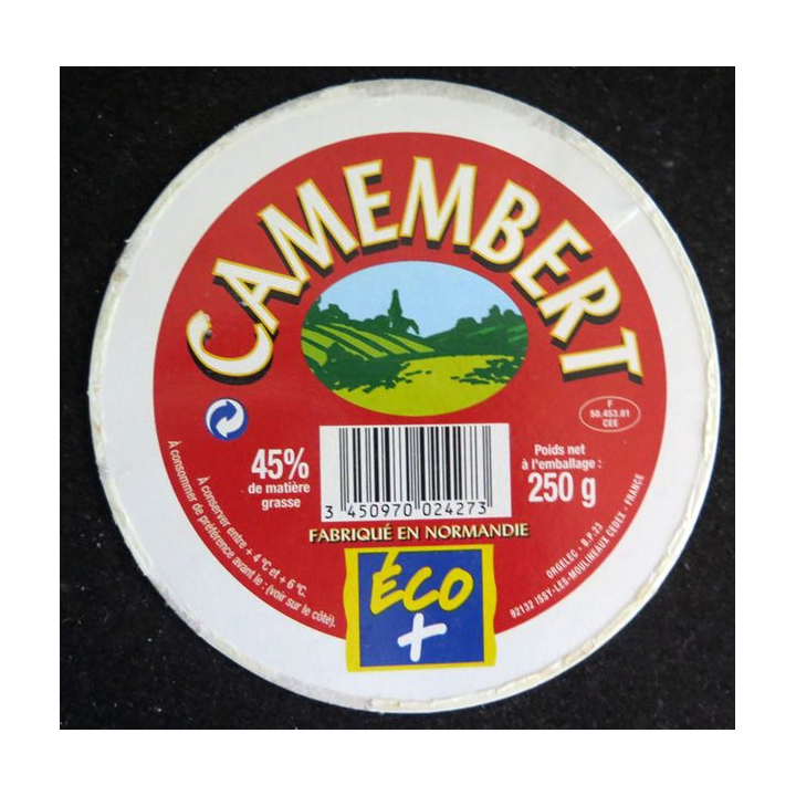 Dessus de boite de fromage Camembert