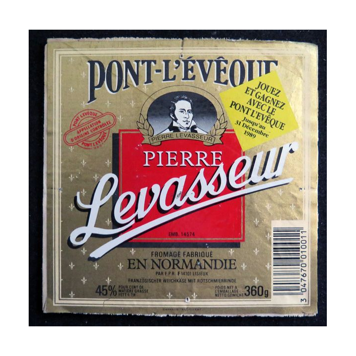 Dessus de boite de fromage Petit Pont l'Evêque