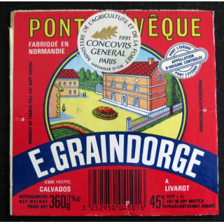 Dessus de boite de fromage Pont l'Evêque