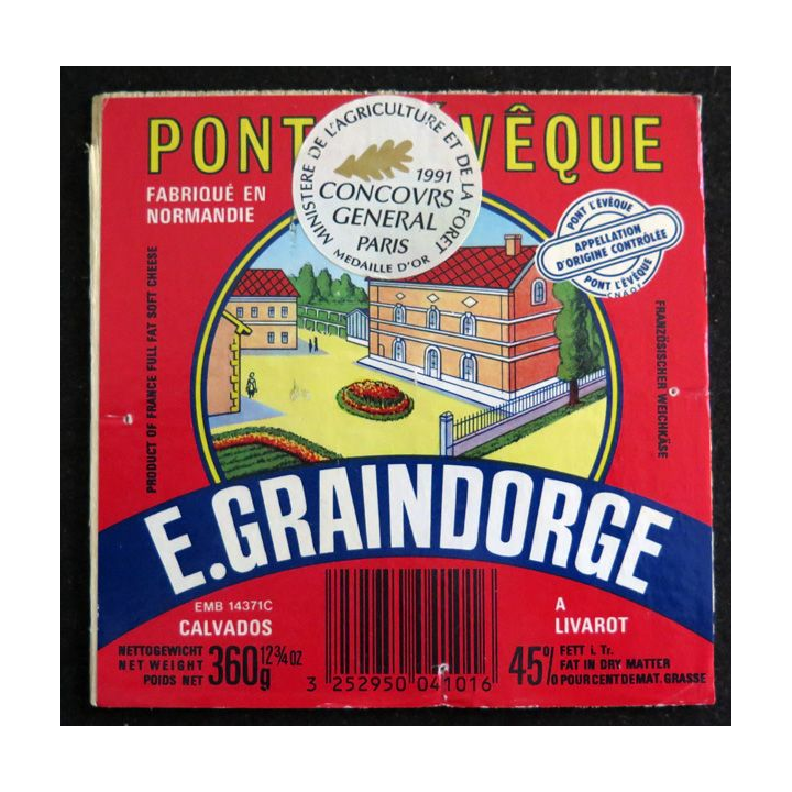 Dessus de boite de fromage Pont l'Evêque