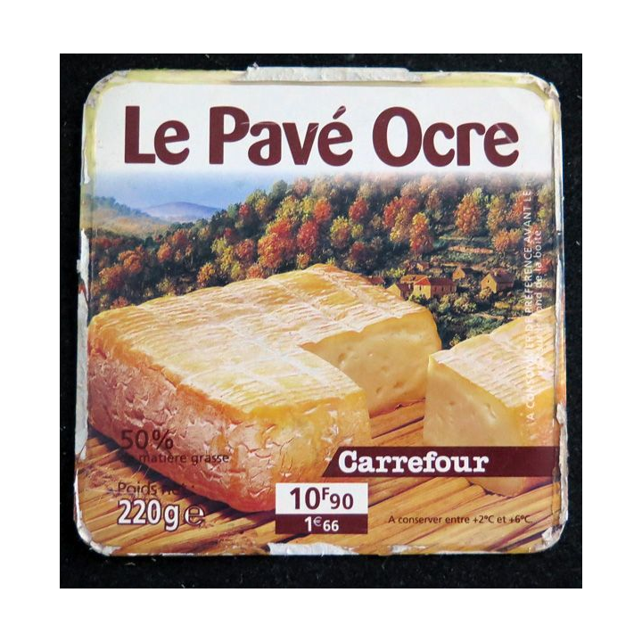 Dessus de boite de fromage Le Pavé Ocre