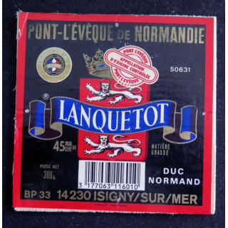 Dessus de boite de fromage Pont l'Evêque
