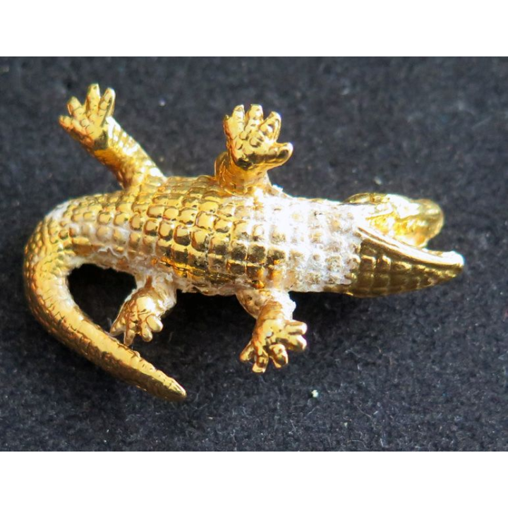 Fève Pharaon Le Crocodile métal doré