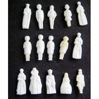 Lot de 14 fèves plastiques personnages 