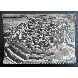 Carte Postale N & B Carcassonne Vue aérienne de la Cité et des remparts en double enceinte