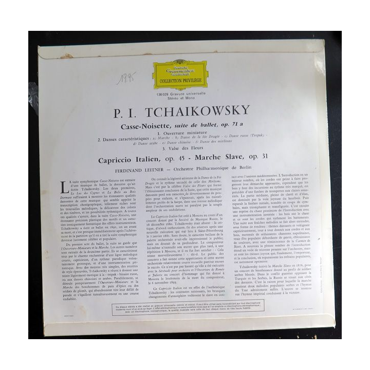 Disque 33 t - Casse-noisette de Tchaikowsky Deutsche Grammophon