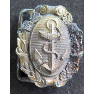 Très vieille boucle de ceinturon marine ovale 