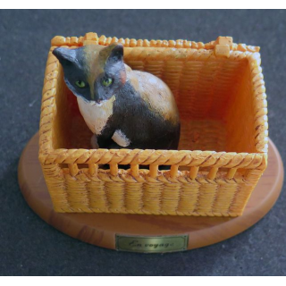 Figurine de Chat en résine : En voyage