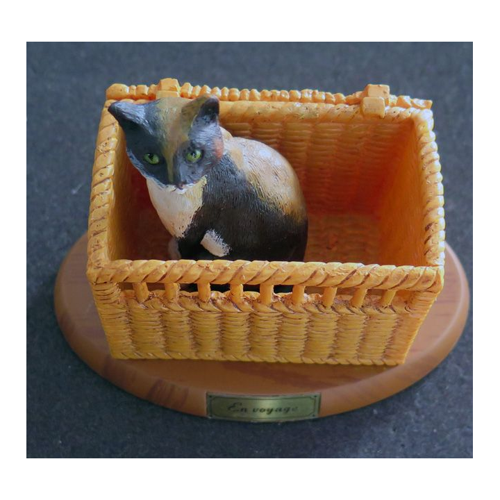 Figurine de Chat en résine : En voyage