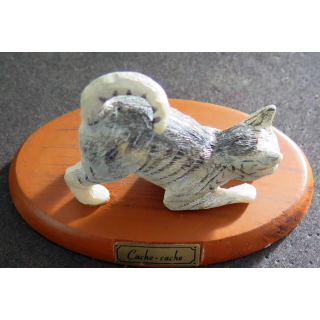 Figurine de Chat en résine : Cache cache