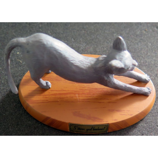 Figurine de Chat en résine : S'étirer, quel bonheur !