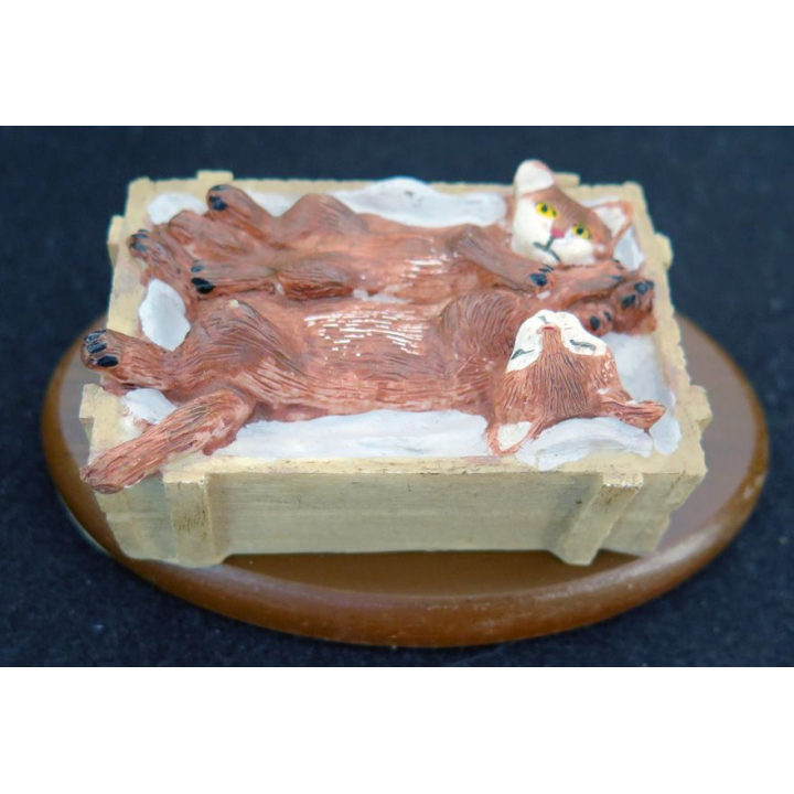 Figurine de Chat en résine : Des Abyssins câlins