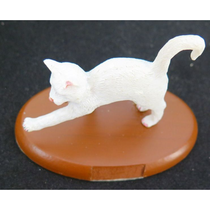 Figurine de Chat en résine :Chat blanc (sans texte)
