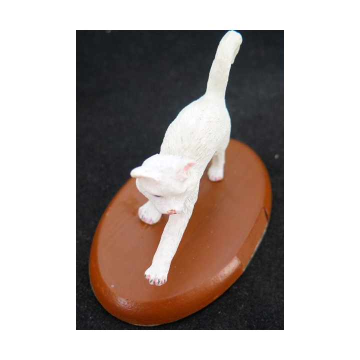 Figurine de Chat en résine :Chat blanc (sans texte)