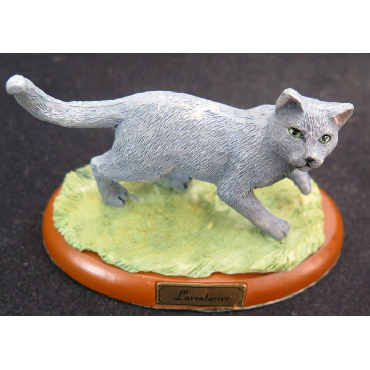 Figurine de Chat en résine : l'aventurier