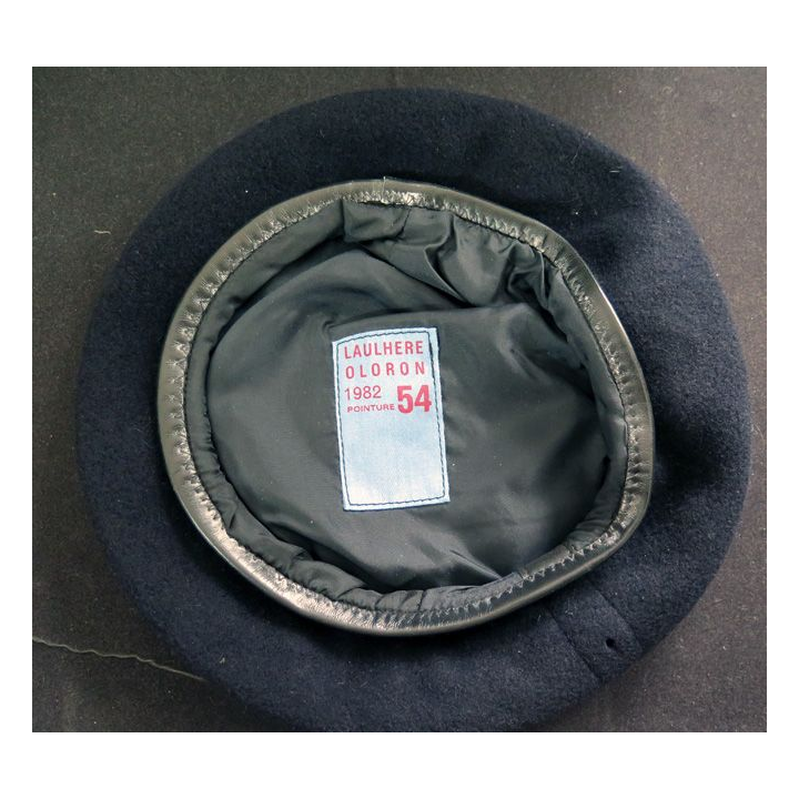 Béret bleu noir type infanterie LAULHERE OLORON  1982 taille 54