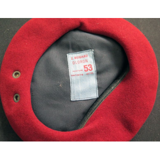 Béret rouge des parachutistes Z. BEIGHAU OLORON Taille 53