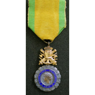 FRANCE : Médaille militaire 1870 3° république en argent émaux parfaits