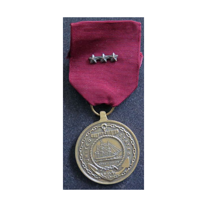 USA : Navy good conduct medal avec ses 3 citations