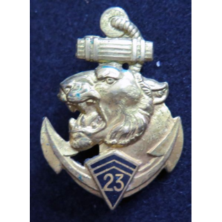 23° BIMA : insigne métallique du 23° bataillon d'infanterie de marine de fabrication Drago H. 278