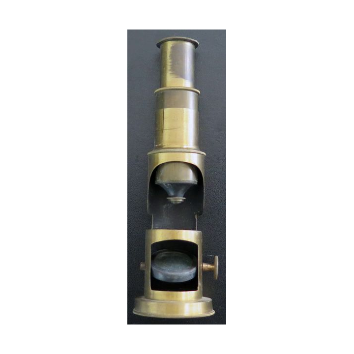 Microscope ancien hauteur 15 cm et diamètre base 4,7 cm
