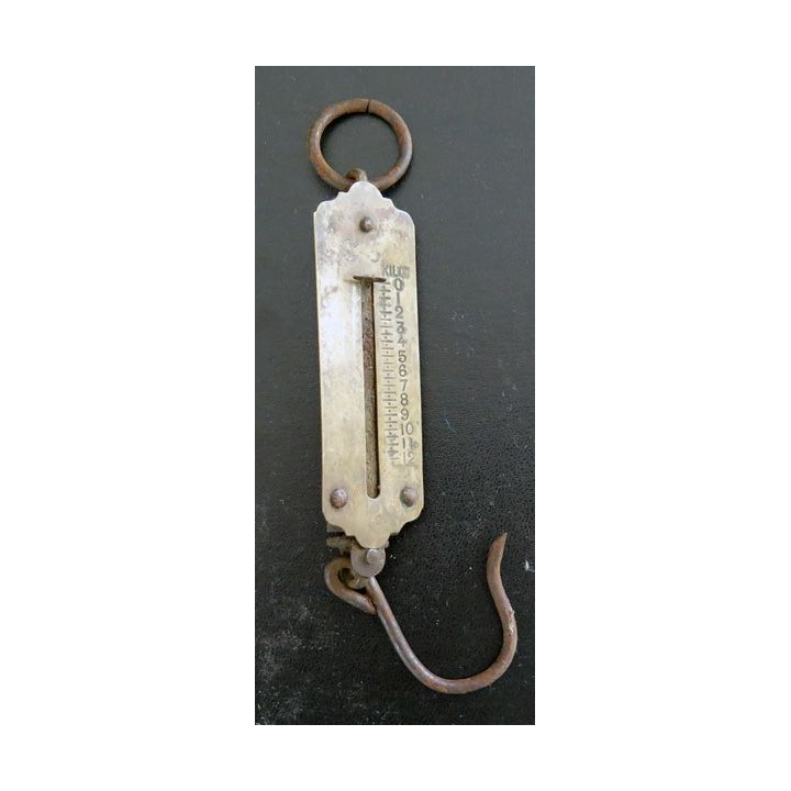 Balance de poche peson en laiton 18 x 3 cm