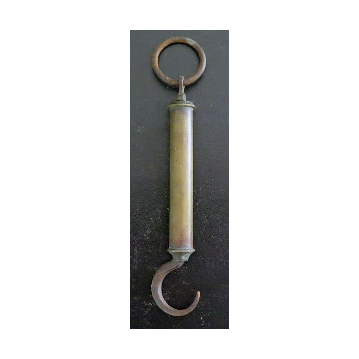 Balance de poche peson en laiton 16,5  x 3 cm (corps 1,5 cm)