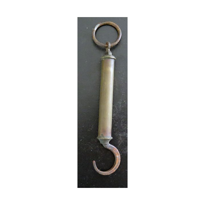 Balance de poche peson en laiton 16,5  x 3 cm (corps 1,5 cm)